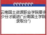 云南国土资源职业学院要多少分才能进("云南国土学院录取分")