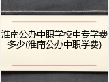 淮南公办中职学校中专学费多少(淮南公办中职学费)