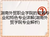 湖南外贸职业学院的普通专业和特色专业详解(湖南外贸学院专业解析)