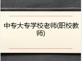 中专大专学校老师(职校教师)