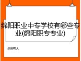 绵阳职业中专学校有哪些专业(绵阳职专专业)