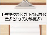 中专技校是公办还是民办数量多(公办民办谁更多)