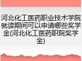 河北化工医药职业技术学院就读期间可以申请哪些奖学金(河北化工医药职院奖学金)