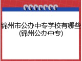 锦州市公办中专学校有哪些(锦州公办中专)
