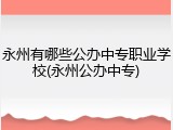 永州有哪些公办中专职业学校(永州公办中专)