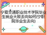 宁夏交通职业技术学院毕业生就业大致去向如何(宁职院毕业生去向)