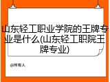 山东轻工职业学院的王牌专业是什么(山东轻工职院王牌专业)