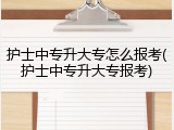 护士中专升大专怎么报考(护士中专升大专报考)