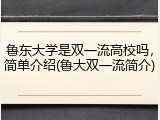 鲁东大学是双一流高校吗，简单介绍(鲁大双一流简介)