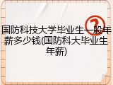 国防科技大学毕业生一般年薪多少钱(国防科大毕业生年薪)