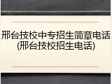 邢台技校中专招生简章电话(邢台技校招生电话)