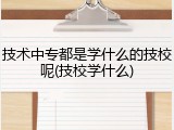 技术中专都是学什么的技校呢(技校学什么)