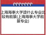 上海海事大学读什么专业比较有前景(上海海事大学前景专业)