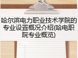 哈尔滨电力职业技术学院的专业设置概况介绍(哈电职院专业概览)