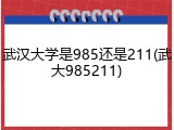 武汉大学是985还是211(武大985211)