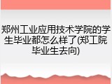 郑州工业应用技术学院的学生毕业都怎么样了(郑工院毕业生去向)