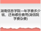 湖南信息学院一年学费多少钱，还有哪些费用(湖信院学费杂费)