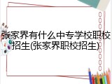 张家界有什么中专学校职校招生(张家界职校招生)