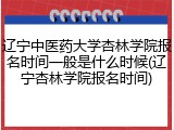 辽宁中医药大学杏林学院报名时间一般是什么时候(辽宁杏林学院报名时间)