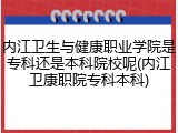 内江卫生与健康职业学院是专科还是本科院校呢(内江卫康职院专科本科)