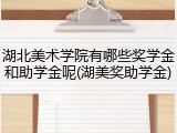 湖北美术学院有哪些奖学金和助学金呢(湖美奖助学金)