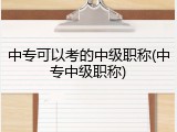 中专可以考的中级职称(中专中级职称)