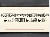 祁阳职业中专技能班有哪些专业(祁阳职专技能专业)