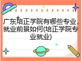 广东培正学院有哪些专业，就业前景如何(培正学院专业就业)