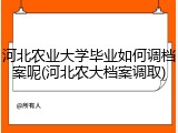 河北农业大学毕业如何调档案呢(河北农大档案调取)