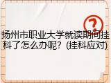 扬州市职业大学就读期间挂科了怎么办呢？(挂科应对)