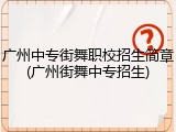 广州中专街舞职校招生简章(广州街舞中专招生)