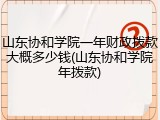 山东协和学院一年财政拨款大概多少钱(山东协和学院年拨款)