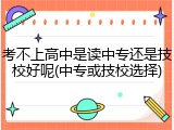 考不上高中是读中专还是技校好呢(中专或技校选择)