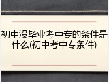 初中没毕业考中专的条件是什么(初中考中专条件)