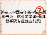 延安大学西安创新学院有哪些专业，就业前景如何(创新学院专业就业前景)