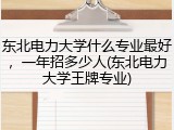 东北电力大学什么专业最好，一年招多少人(东北电力大学王牌专业)
