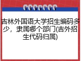 吉林外国语大学招生编码多少，隶属哪个部门(吉外招生代码归属)