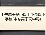 中专属于高中以上还是以下学校(中专高于高中吗)