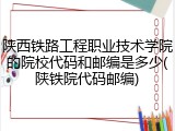 陕西铁路工程职业技术学院的院校代码和邮编是多少(陕铁院代码邮编)
