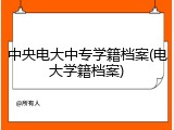 中央电大中专学籍档案(电大学籍档案)