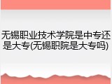 无锡职业技术学院是中专还是大专(无锡职院是大专吗)