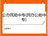 公办民助中专(民办公助中专)