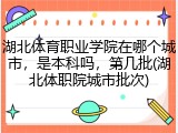 湖北体育职业学院在哪个城市，是本科吗，第几批(湖北体职院城市批次)