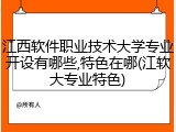江西软件职业技术大学专业开设有哪些,特色在哪(江软大专业特色)