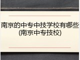 南京的中专中技学校有哪些(南京中专技校)