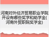 河南对外经济贸易职业学院开设有哪些奖学和助学金(河南外贸职院奖学金)