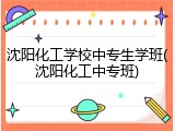 沈阳化工学校中专生学班(沈阳化工中专班)