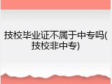 技校毕业证不属于中专吗(技校非中专)