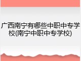 广西南宁有哪些中职中专学校(南宁中职中专学校)