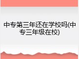 中专第三年还在学校吗(中专三年级在校)